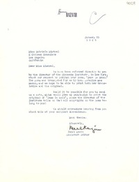 [Carta] 1948 ene. 20, [Estados Unidos] [a] Gabriela Mistral, Los Ángeles, California