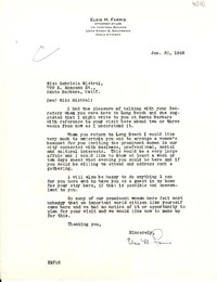 [Carta] 1948 ene. 20, Long Beach, California [a] Gabriela Mistral, Santa Bárbara, California