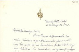 [Carta] 1948 mayo 10, Beverly Hills, California [a] Gabriela Mistral