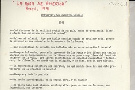 Entrevista con Gabriela Mistral