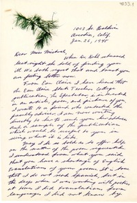 [Carta] 1948 ene. 26, Arcadia, California [a] Gabriela Mistral