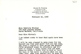 [Carta] 1948 feb. 16, Long Beach, California [a] Gabriela Mistral, Santa Bárbara, California