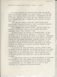 Entrevista en Nueva York en viaje a Francia