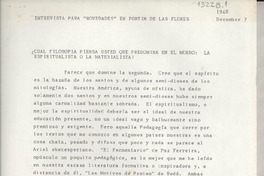 Entrevista para "Novedades" en Fortín de las Flores