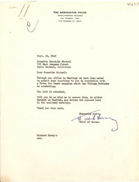 [Carta] 1948 sept. 16, Los Ángeles [a] Gabriela Mistral, Santa Bárbara, California