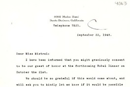[Carta] 1948 sept. 22, Santa Bárbara, California [a] Gabriela Mistral, Santa Bárbara, California
