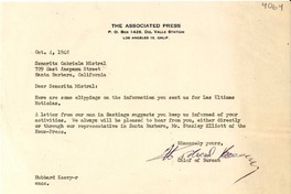 [Carta] 1948 oct. 4, Los Ángeles [a] Gabriela Mistral, Santa Bárbara, California