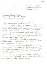 [Carta] 1950 ene. 27, Jackson Ville, Illinois, [E.E.U.U.] [a] Gabriela Mistral, Santa Bárbara, California