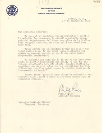 [Carta] 1949 feb. 9, México, D. F. [a] Gabriela Mistral, Veracruz, [México]