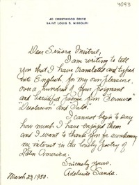 [Carta] 1950 mar. 23, Saint Louis, Missouri [a] Gabriela Mistral