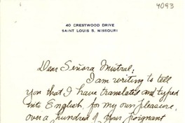 [Carta] 1950 mar. 23, Saint Louis, Missouri [a] Gabriela Mistral