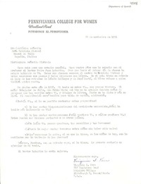 [Carta] 1951 nov. 28, Pittsburch, Pennsylvani, EE.UU. [a] Gabriela Mistral, Rapallo, Italia