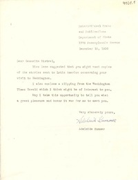 [Carta] 1950 dic. 15, [Estados Unidos] [a] Gabriela Mistral