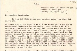 [Carta] 1951 ene. 12, Nazareth, Michigan [a] Gabriela Mistral