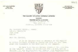 [Carta] 1951 ene, Webster Groves, Missouri [a] Gabriela Mistral, Veracruz, México