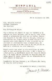 [Carta] 1951 dic. 22, Wallingford, Connecticut, [EE.UU.] [a] Gabriela Mistral, Chilean Consulate, San Francisco, [EE.UU.]