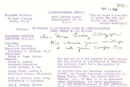 [Carta] 1952 mayo 11, Philadelphia, [E.E.U.U.] [a] Godoy Alcayaga