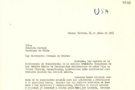 [Carta] 1951 jul. 14, Pennsylvania [a] Gabriela Mistral, Chile