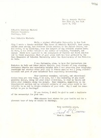 [Carta] 1953 abr. 8, New York [a] Gabriela Mistral, Santiago, Cuba