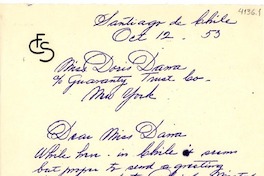 [Carta] 1953 oct. 12, Santiago de Chile [a] Doris Dana