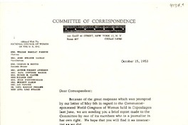 [Carta] 1953 oct. 15, Nueva York [a] Gabriela Mistral