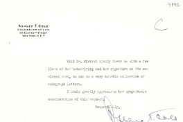 [Carta] 1954 abr. 1, Nueva York [a] Gabriela Mistral