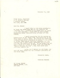 [Carta] 1954 nov. 10, Roslyn Harbor, L. I., New York, [E.E.U.U.] [a] Peter Grace, New York, [E.E.U.U.]