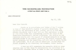 [Carta] 1954 mayo 18, New York [a] Gabriela Mistral