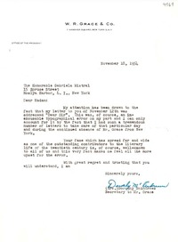 [Carta] 1954 nov. 18, New York, [E.E.U.U.] [a] Gabriela Mistral, Roslyn Harbor, L. I., New York, [E.E.U.U.]