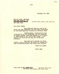 [Carta] 1954 nov. 18, [New York], [EE.UU.] [a] Marvel Cooke, New York, [EE.UU.]