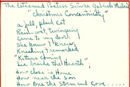 [Tarjeta] 1954 dic. 24, Washington D. C., EE.UU. [a] Gabriela Mistral