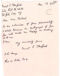 [Carta] 1955 ene. 13, New York [a] [Gabriela] Mistral