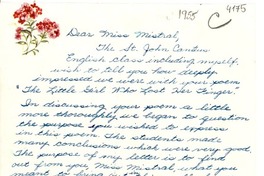 [Carta] 1955, Cleveland, Ohio [a] Gabriela Mistral