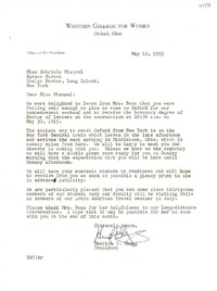 [Carta] 1955 mayo 12, Oxford, Ohio [a] Gabriela Mistral, Long Island, New York