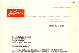 [Carta] 1956 ene. 24, New York [a] Gabriela Mistral, Long Island, New York