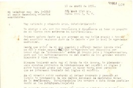 [Carta] 1956 abr. 18, New York [a] Gabriela Mistral