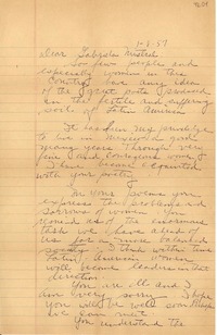 [Carta] 1957 ene. 8, N. Y., [E.E.U.U.] [a] Gabriela Mistral