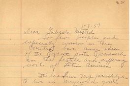 [Carta] 1957 ene. 8, N. Y., [E.E.U.U.] [a] Gabriela Mistral