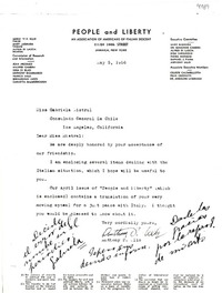 [Carta] 1956 mayo 5, New York [a] Gabriela Mistral, Los Ángeles, California