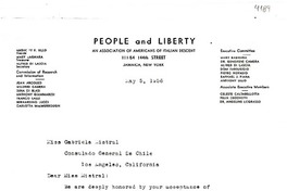 [Carta] 1956 mayo 5, New York [a] Gabriela Mistral, Los Ángeles, California