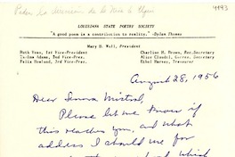 [Carta] 1956 ago. 28, [Baton Rouge, Louisiana] [a] Gabriela Mistral