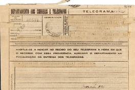 [Telegrama] 1945 nov. 18, Montevideo, Uruguay [a] Gabriela Mistral, [Petrópolis], [Brasil]