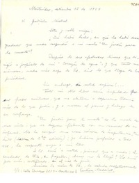 [Carta] 1951 sept. 15, Montevideo, [Uruguay] [a] Gabriela Mistral
