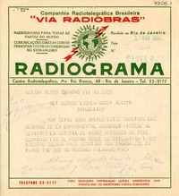 [Telegrama] 1945 nov. 17, Caracas [a] Lucila Godoy, Río de Janeiro