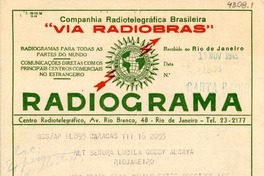 [Telegrama] 1945 nov. 17, Caracas [a] Lucila Godoy, Río de Janeiro
