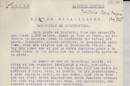 Lectura para mujeres : México maravilloso, las grutas de Cacahuamilpa