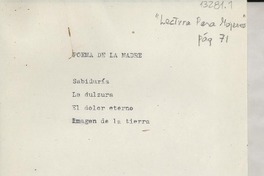 Lectura para mujeres : Poema de la madre