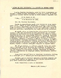 [Carta] 1940 feb. 8, Río de Janeiro [a] Faustino Nascimento