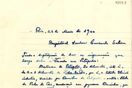 [Carta] 1940 mayo 28, Río de Janeiro [a] Consuelo Saleva