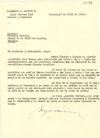 [Carta] 1951 abr. 19, Caracas, Venezuela [a] Gabriela Mistral, Rapallo, Italia